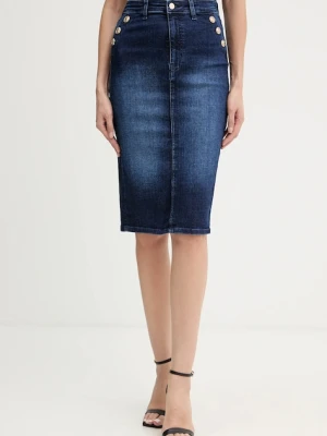 Guess spódnica jeansowa RILEY kolor granatowy midi ołówkowa W5BD1T D0791