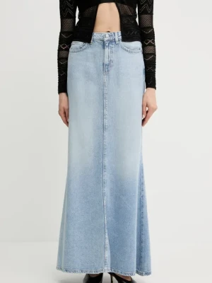 Guess spódnica jeansowa THAISS kolor niebieski maxi prosta W5GD83 D5B96