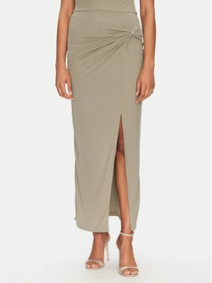 Guess Spódnica midi W5GD0E KAQL2 Khaki Regular Fit