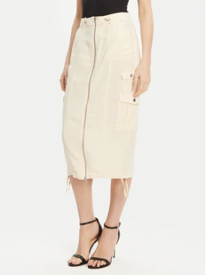 Guess Spódnica midi W5GD1H WG8N0 Beżowy Regular Fit