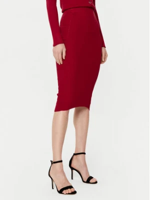 Guess Spódnica midi W5RD15 Z2V62 Czerwony Slim Fit