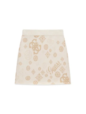 Guess Spódnica mini J6BD04 Z1278 Kremowy Regular Fit