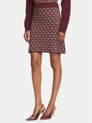 Guess Spódnica mini W5BD81 Z3JD2 Bordowy Slim Fit