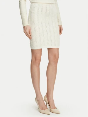 Guess Spódnica mini W6BD12 Z1442 Kremowy Regular Fit