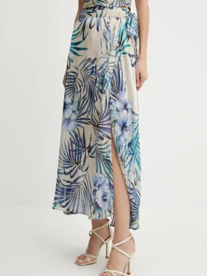 Guess spódnica NEW ROMANA kolor beżowy maxi rozkloszowana W5GD66 WH9Z2
