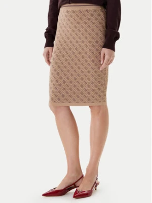 Guess Spódnica ołówkowa W4BD53 Z37K0 Beżowy Regular Fit