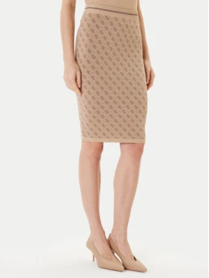 Guess Spódnica ołówkowa W4BD53 Z37K0 Beżowy Regular Fit