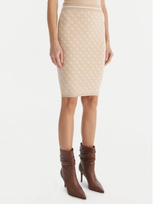 Guess Spódnica ołówkowa W4BD53 Z37K0 Beżowy Regular Fit