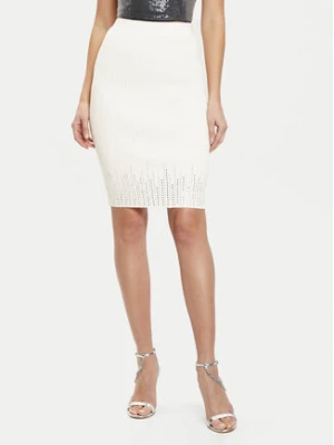 Guess Spódnica ołówkowa W5RD83 Z2Y50 Écru Slim Fit