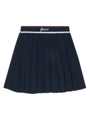 Guess Spódnica plisowana J5BD16 Z1152 Granatowy Regular Fit