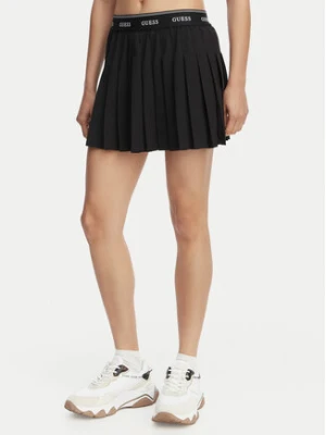 Guess Spódnica plisowana V6GD11 W1802 Czarny Regular Fit