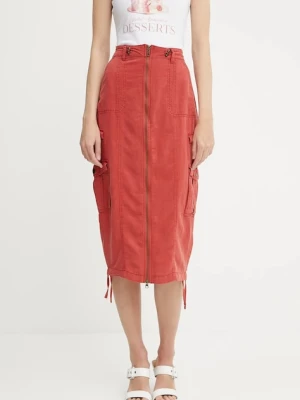 Guess spódnica z domieszką lnu CASEY