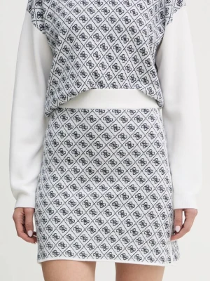 Guess spódnica z domieszką wełny AUBREY kolor beżowy mini ołówkowa W5BD81 Z3JD2