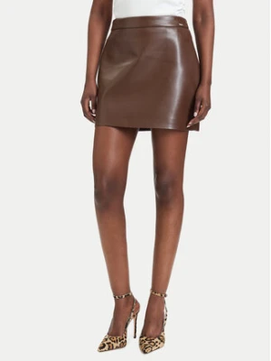 Guess Spódnica z imitacji skóry W6YD09 W2902 Brązowy Regular Fit