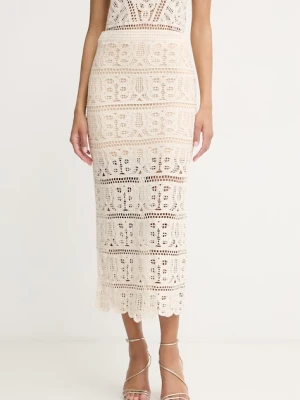 Guess spódnica z rozcięciem bawełniana OCTAVIA
