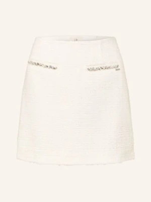 Guess Spódnica Z Tweedu Clotilde Z Kamieniami Ozdobnymi I Błyszczącą Nicią weiss