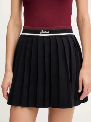Guess spódnica z wełną SABINA kolor granatowy mini rozkloszowana V5BD02 Z1152