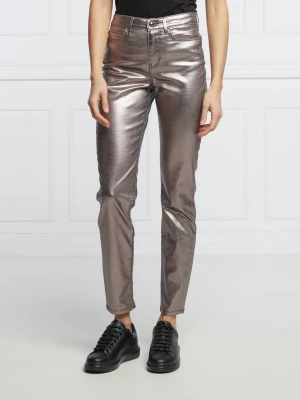 GUESS Spodnie 1981 | Skinny fit metaliczny