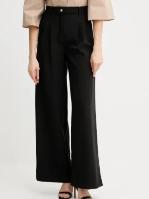 Guess spodnie ANDREE damskie kolor czarny proste high waist W5GB02 WH9Y2