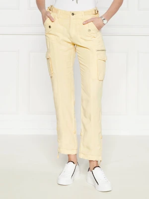 GUESS Spodnie cargo NESSI | Regular Fit | z dodatkiem lnu