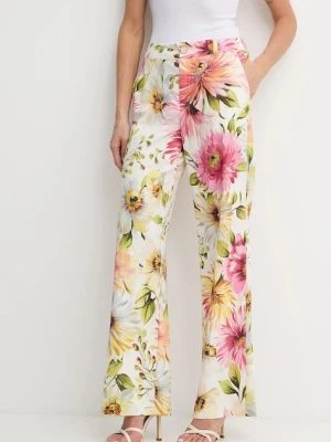 Guess spodnie COLETTE damskie kolor biały szerokie high waist W5GB46 WG4G0