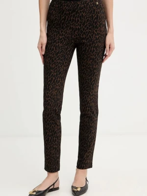 Guess spodnie CRETA damskie kolor brązowy fason cygaretki medium waist W5BB18 W2362