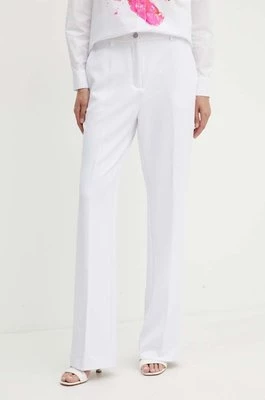 Guess spodnie damskie kolor biały proste high waist