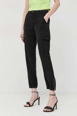 Guess spodnie damskie kolor czarny fason cargo high waist