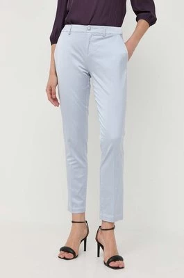 Guess spodnie damskie kolor niebieski proste medium waist