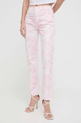 Guess spodnie GIRLY damskie kolor różowy proste high waist W4GA16 WG4MA