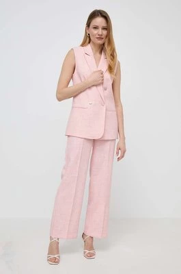 Guess spodnie ELIANE damskie kolor różowy proste high waist W4GB13 WG4P2