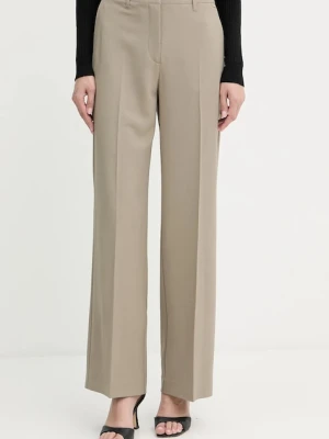 Guess spodnie DOROTHEE damskie kolor beżowy szerokie high waist W5YB04 WHD92