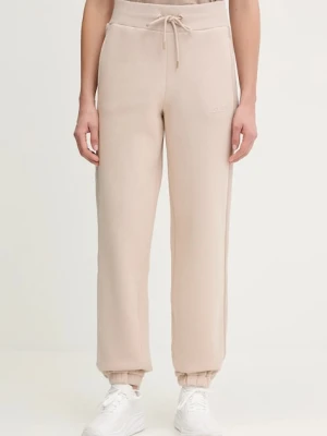 Guess spodnie dresowe AELIA damskie kolor beżowy gładkie V5BB10 KB681