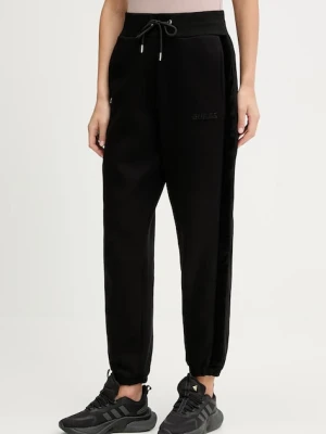 Guess spodnie dresowe AELIA damskie kolor czarny gładkie V5BB10 KB681