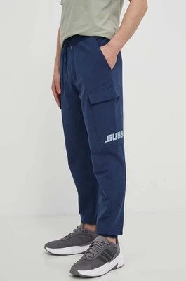 Guess spodnie dresowe bawełniane EWAN kolor granatowy Z4GB06 K6ZS1