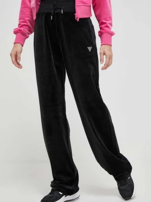 Guess spodnie dresowe COUTURE kolor czarny z aplikacją V3BB26 KBXI2