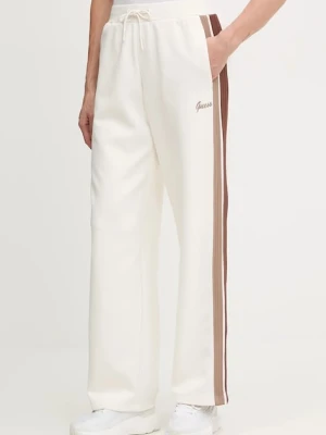 Guess spodnie dresowe FABIA damskie kolor beżowy z aplikacją V5BB24 KCX22