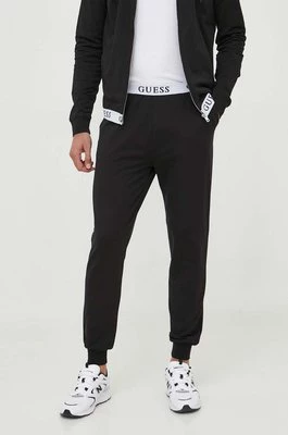 Guess spodnie dresowe kolor czarny gładkie U3YB00.KBS91
