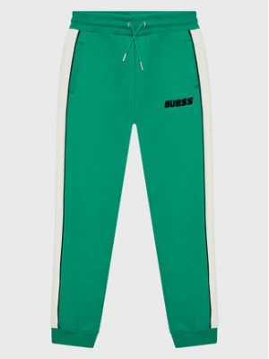 Guess Spodnie dresowe L2BQ19 KBGQ2 Zielony Regular Fit