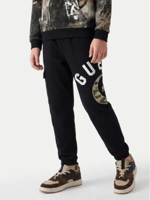 Guess Spodnie dresowe L6YB01 K4083 Czarny Regular Fit