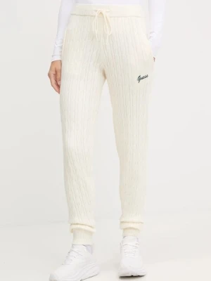 Guess spodnie dresowe LAVINIA damskie kolor beżowy gładkie V5BB20 Z0572