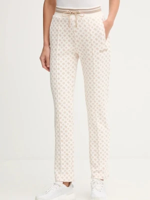 Guess spodnie dresowe NEW AGGIE damskie kolor beżowy wzorzyste V5YB20 KB212