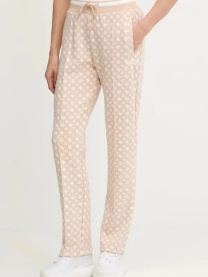 Guess spodnie dresowe NEW AGGIE damskie kolor beżowy wzorzyste V5YB20 KB212
