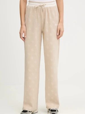 Guess spodnie dresowe PAULINA damskie kolor beżowy wzorzyste V5BB00 K1902