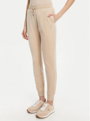 Guess Spodnie dresowe V3BB27 K0232 Beżowy Regular Fit