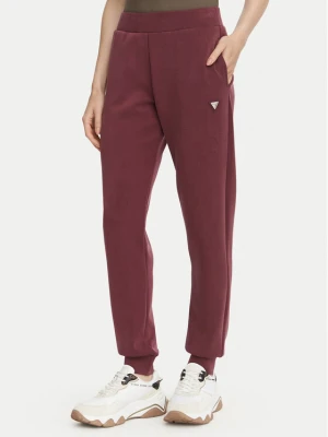 Guess Spodnie dresowe V4YB08 KCAY2 Bordowy Regular Fit