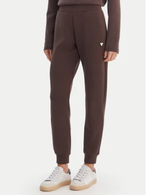 Guess Spodnie dresowe V4YB08 KCAY2 Brązowy Regular Fit