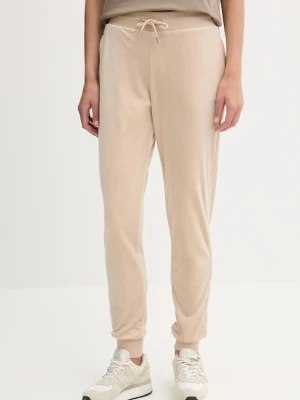 Guess spodnie dresowe welurowe COUTURE damskie kolor beżowy gładkie V3BB27 K0232
