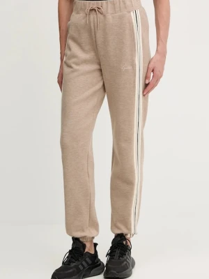 Guess spodnie dresowe z domieszką wełny MURIEL damskie kolor beżowy z aplikacją V5BB17 KCX52