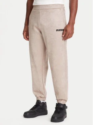 Guess Spodnie dresowe Z5YB03 KCJY2 Beżowy Regular Fit